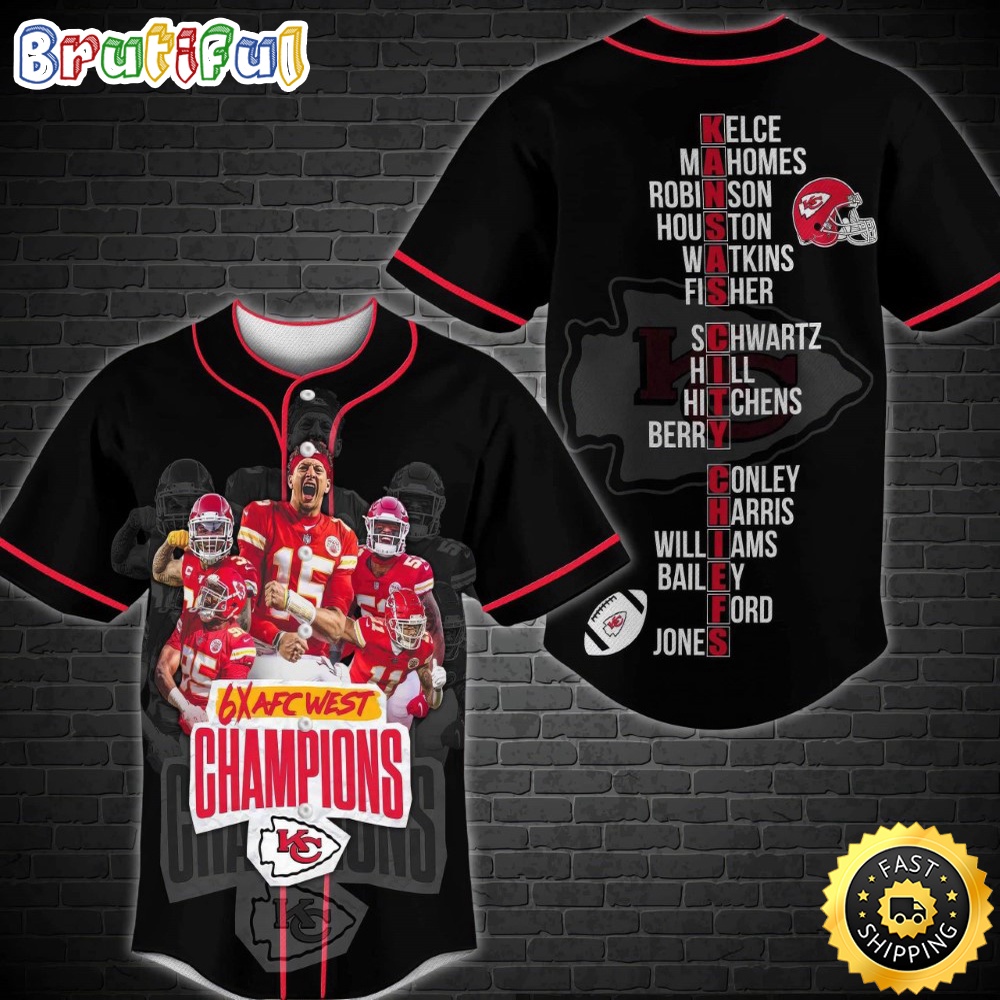NFL Kansas City Chiefs Baseball Jersey AFC West Division Champions fgbhq3.jpg