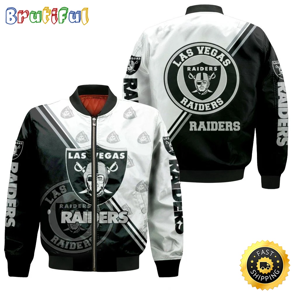 NFL Las Vegas Raiders Bomber Jacket Logo For Fans s0qyay.jpg