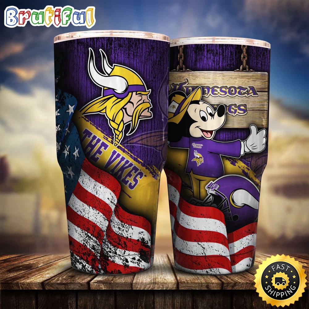 NFL Minnesota Vikings Tumbler Mickey Mouse Tumbler For Fans cy6dwo.jpg
