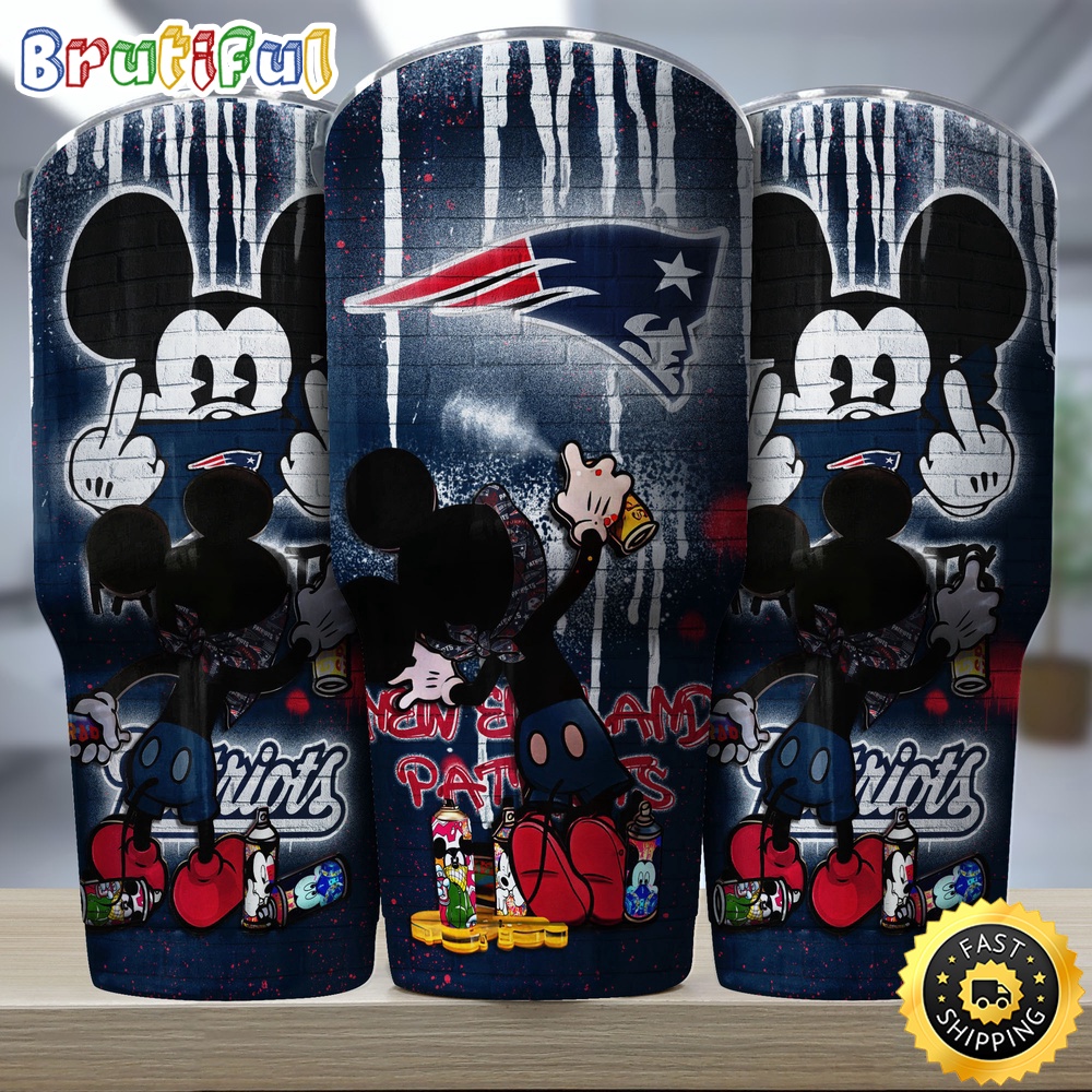 NFL New England Patriots Tumbler Nfl Tumbler Mickey Graffiti For Sports Fan oz3jha.jpg