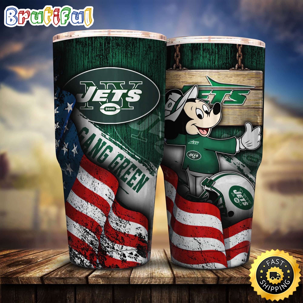 NFL New York Jets Tumbler Mickey Mouse Tumbler For Fans ta3ui6.jpg