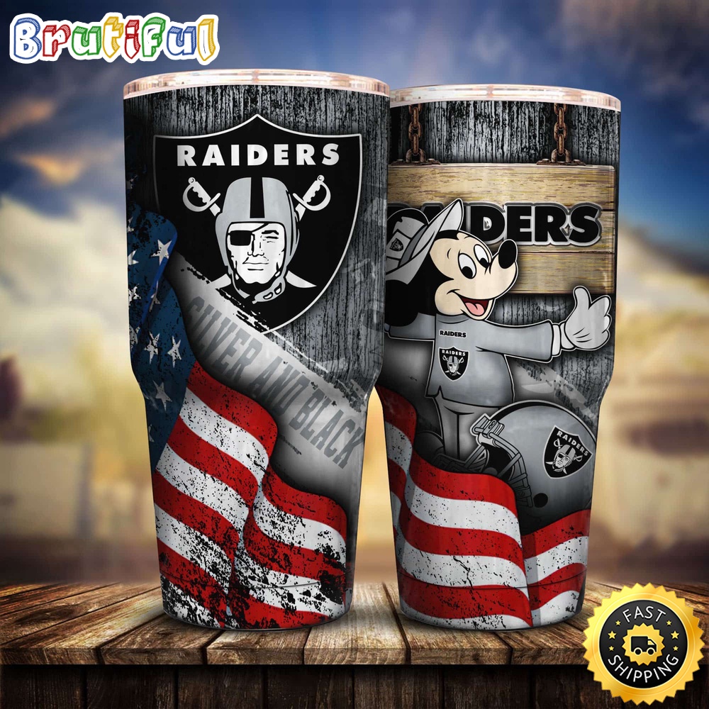 NFL Oakland Raiders Tumbler Mickey Mouse Tumbler For Fans nkjwul.jpg