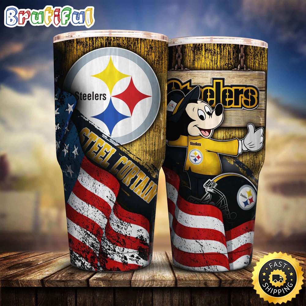 NFL Pittsburgh Steelers Tumbler Mickey Mouse Tumbler For Fans wb7was.jpg