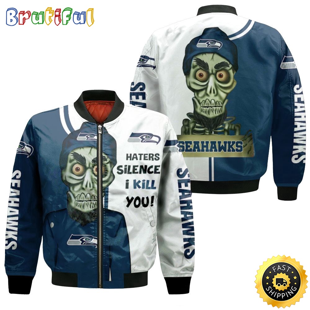 NFL San Seattle Seahawks Bomber Jacket Haters I Kill You oqfwz2.jpg