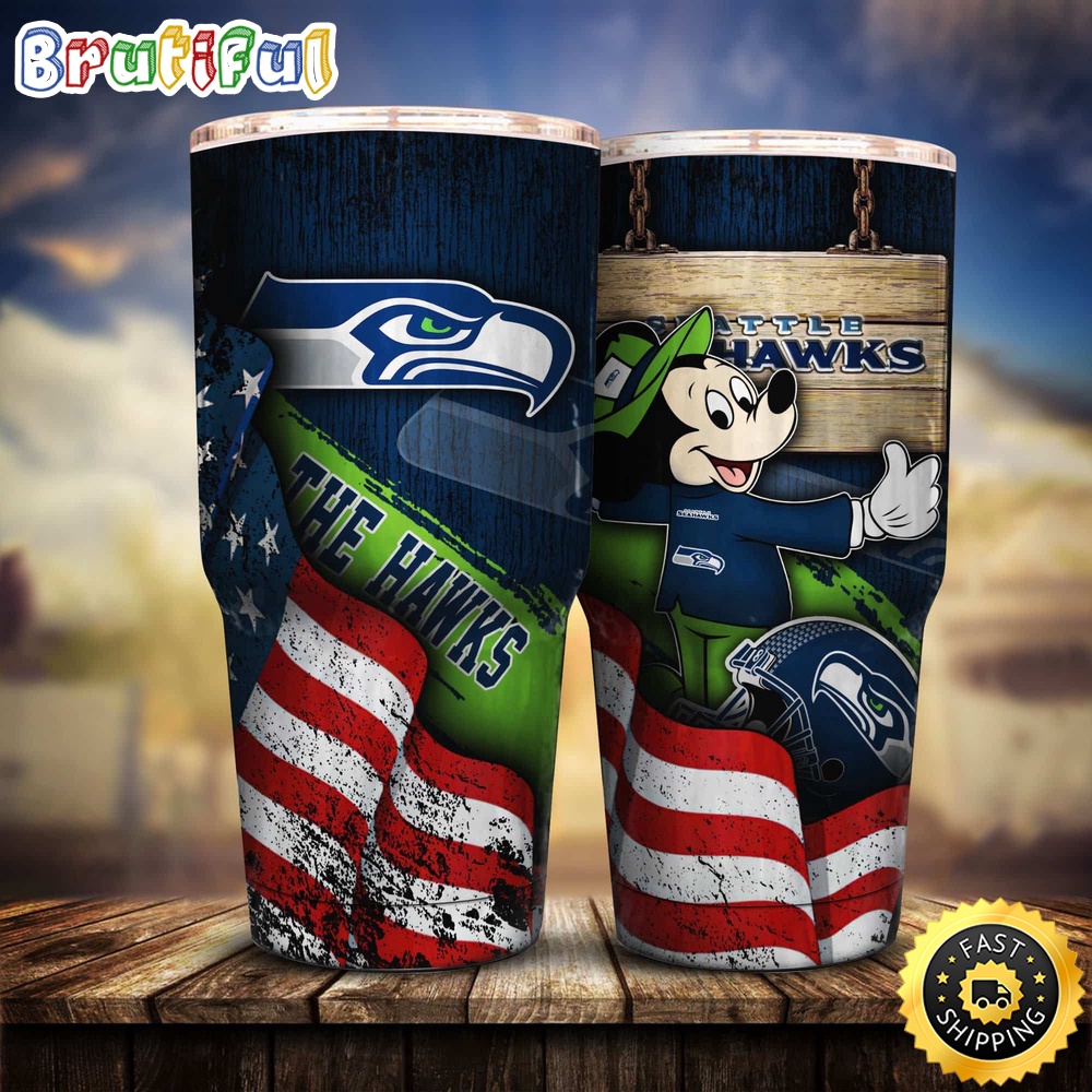 NFL Seattle Seahawks Tumbler Mickey Mouse Tumbler For Fans kndeqk.jpg