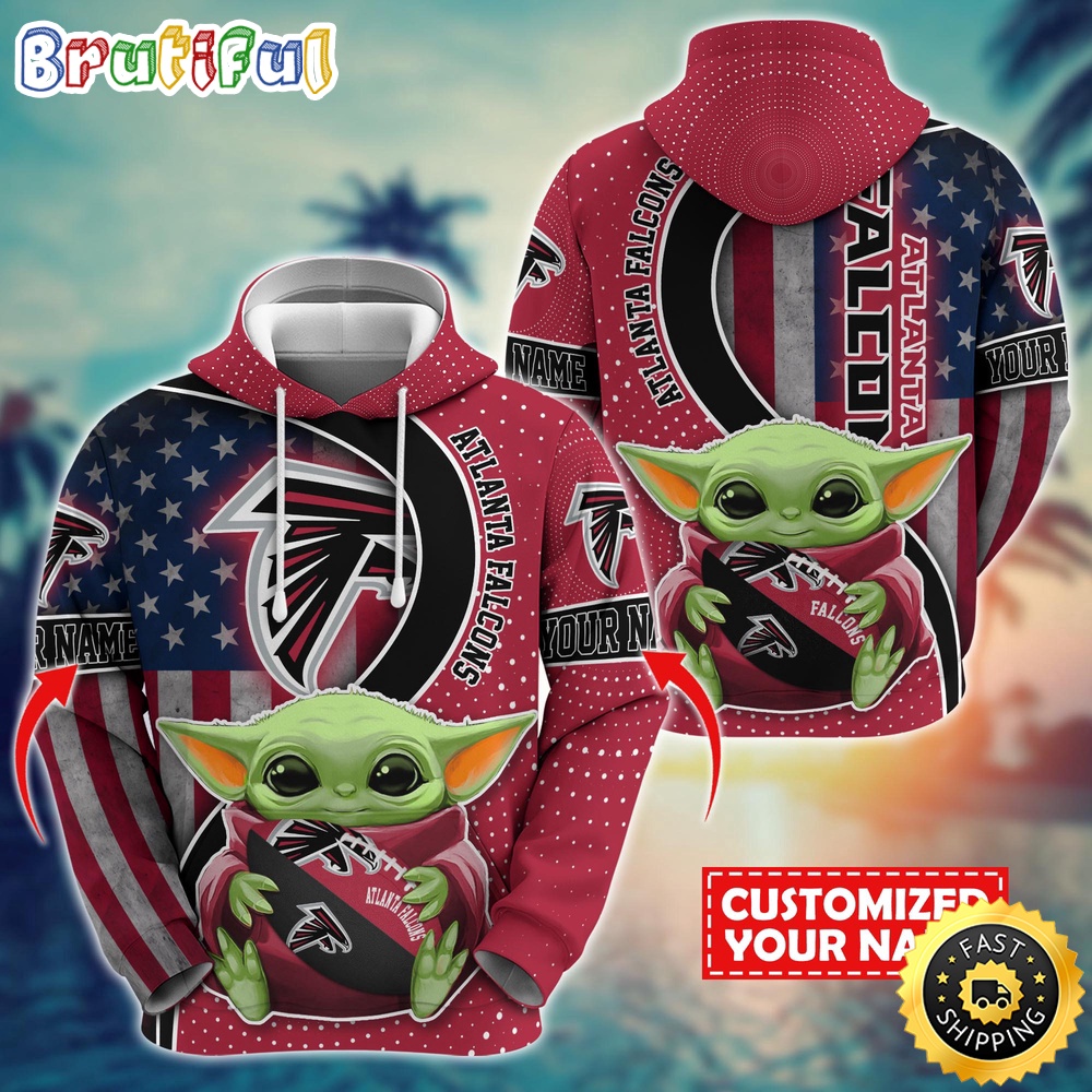 Personalized NFL Atlanta Falcons Hoodie Baby Yoda Unisex Hoodie For Fans 1