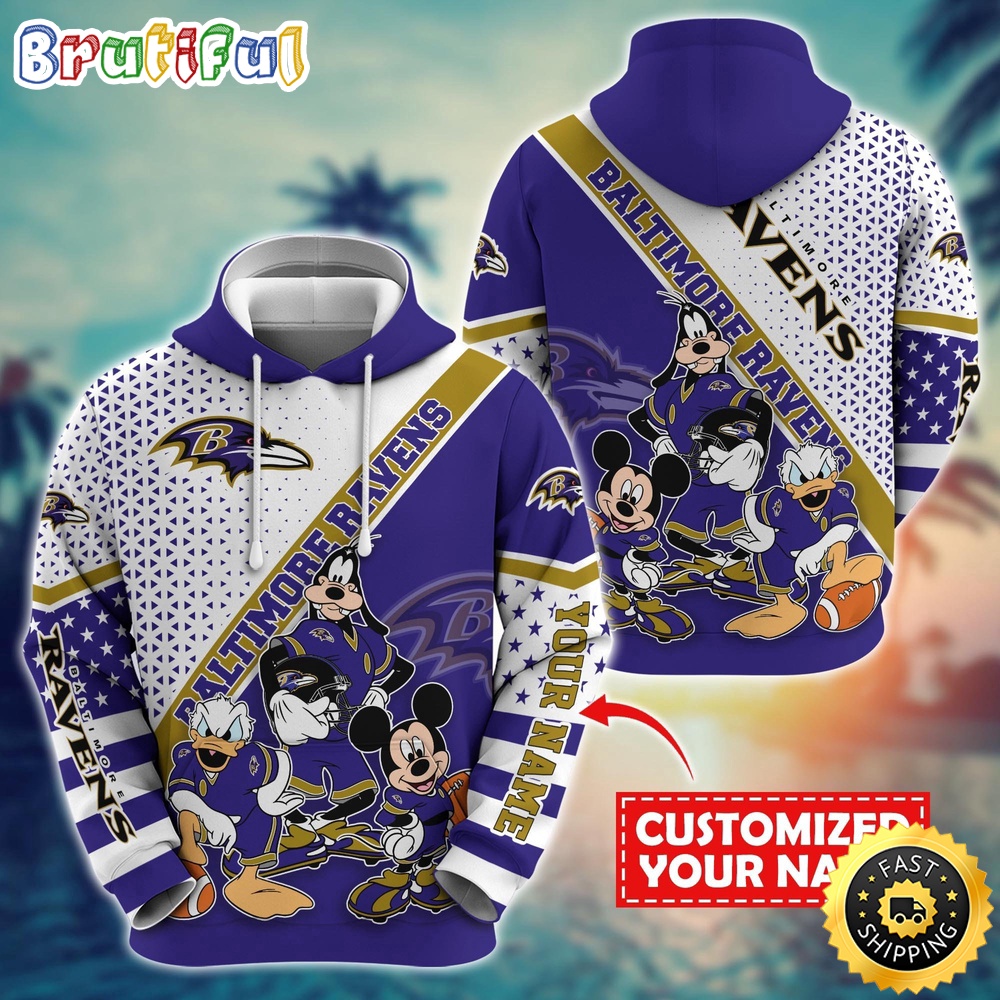 Personalized NFL Baltimore Ravens Hoodie Character Cartoon Movie Unisex Hoodie 1