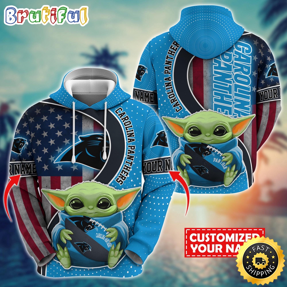 Personalized NFL Carolina Panthers Hoodie Baby Yoda Unisex Hoodie For Fans 1