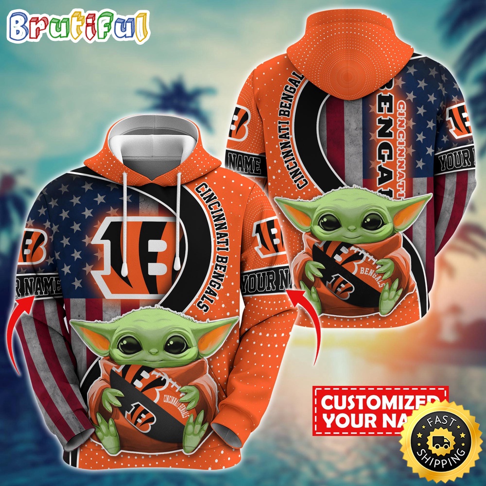 Personalized NFL Cincinnati Bengals Hoodie Baby Yoda Unisex Hoodie For Fans 1
