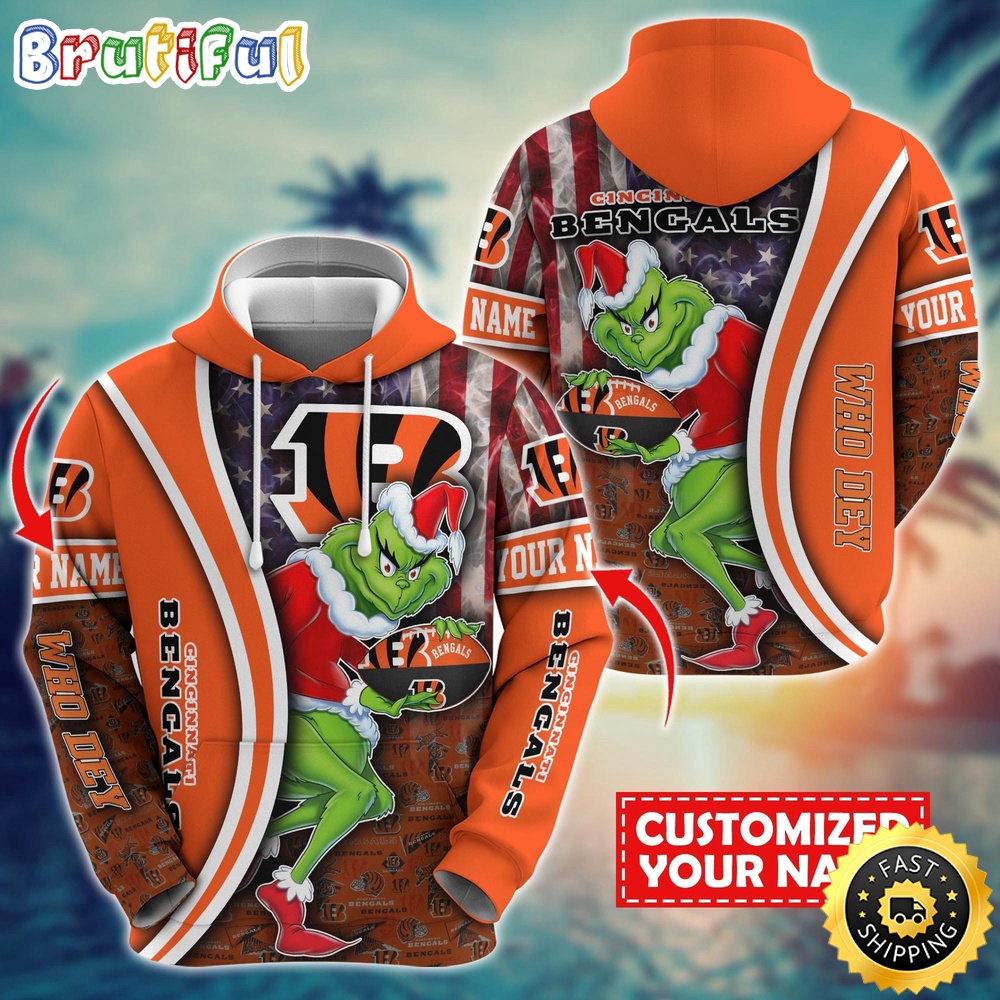 Personalized NFL Cincinnati Bengals Hoodie Grinch Unisex Hoodie 1