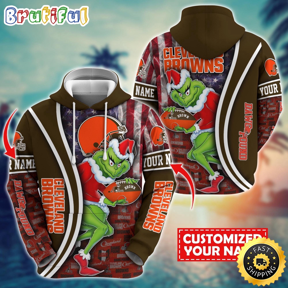 Personalized NFL Cleveland Browns Hoodie Grinch Unisex Hoodie 1