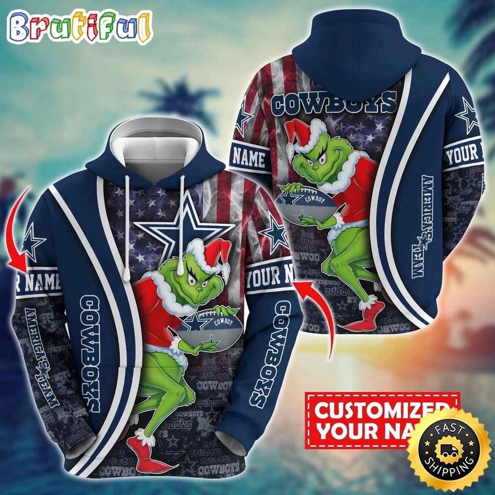Personalized NFL Dallas Cowboys Hoodie Grinch Unisex Hoodie 1