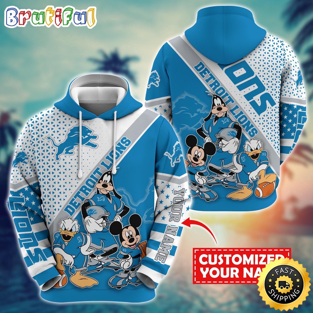 Personalized NFL Detroit Lions Hoodie Character Cartoon Movie Unisex Hoodie 1