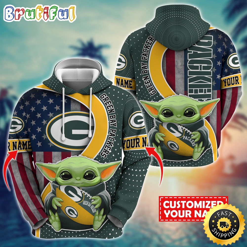 Personalized NFL Green Bay Packers Hoodie Baby Yoda Unisex Hoodie For Fans 1