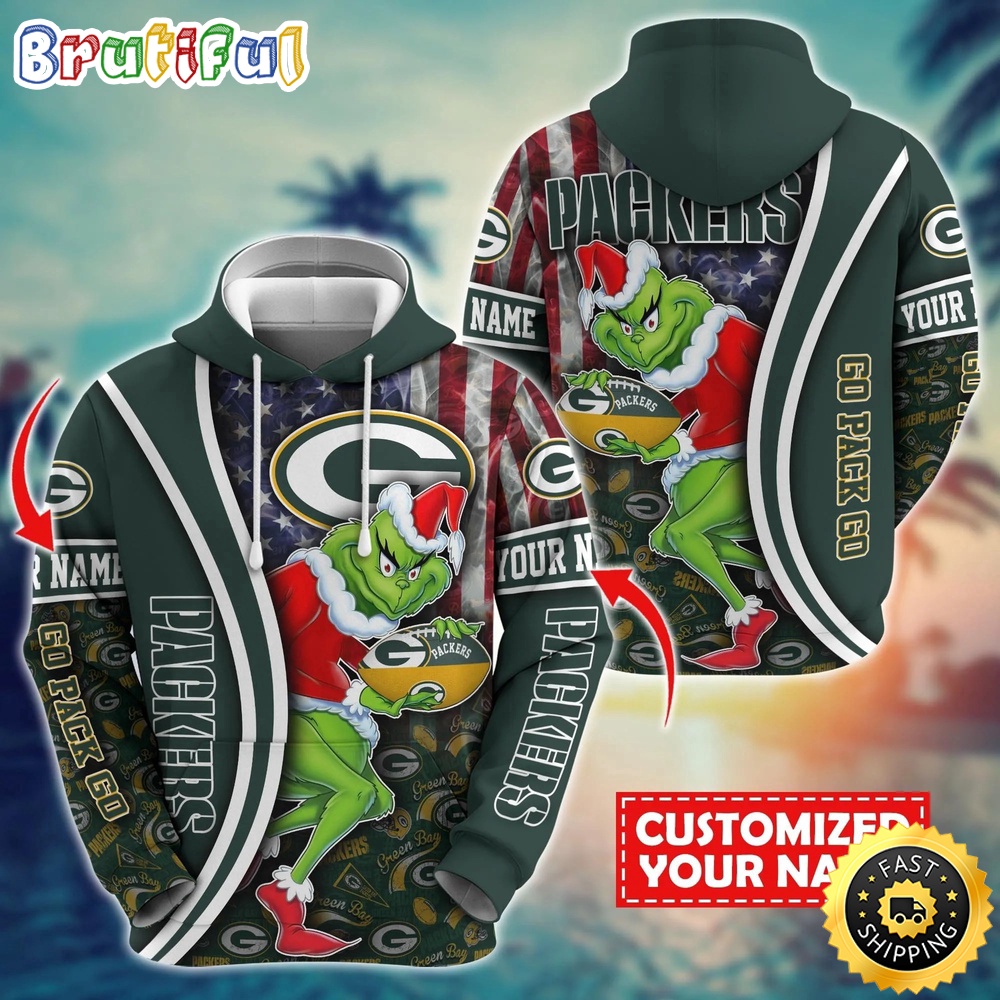 Personalized NFL Green Bay Packers Hoodie Grinch Unisex Hoodie 1