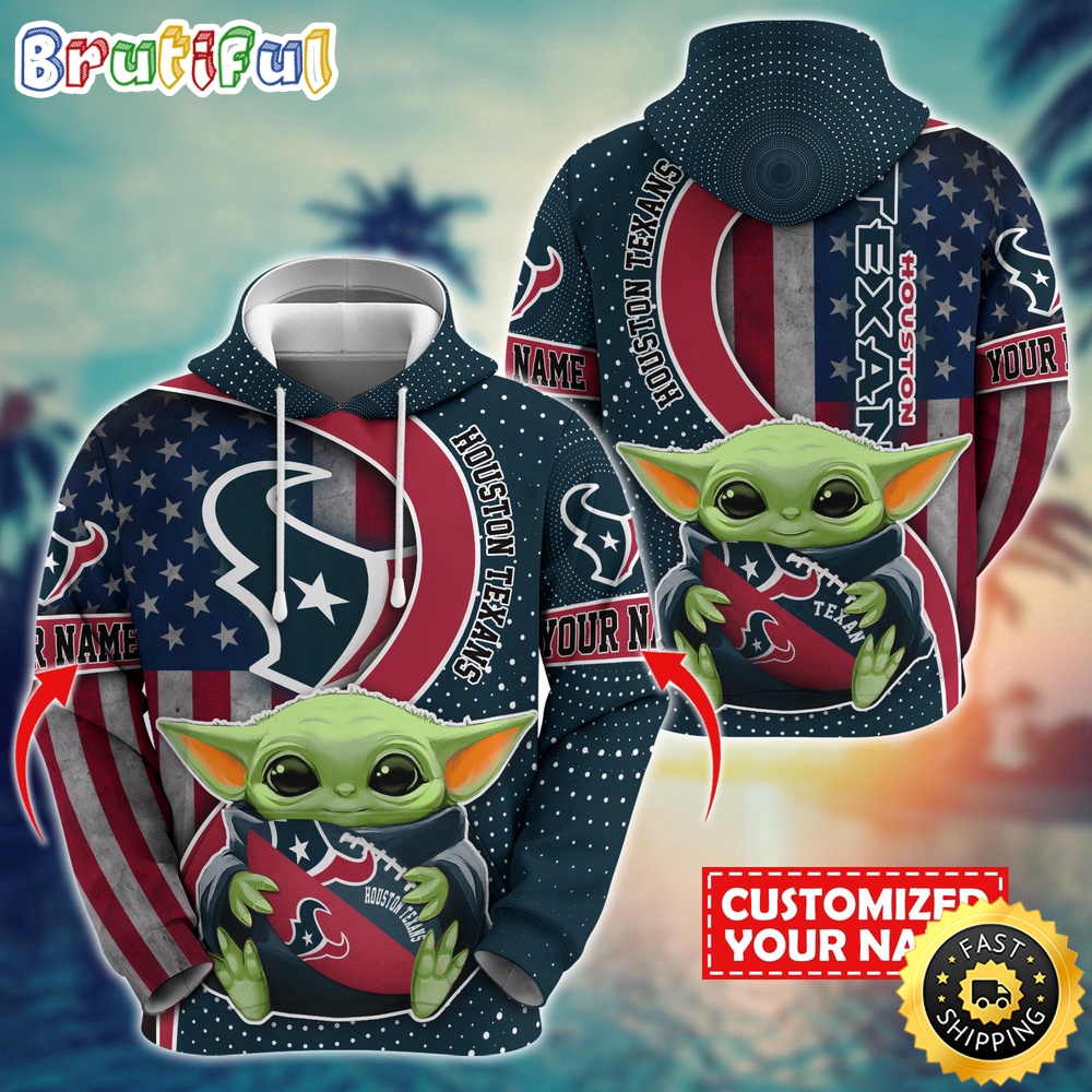 Personalized NFL Houston Texans Hoodie Baby Yoda Unisex Hoodie For Fans 1