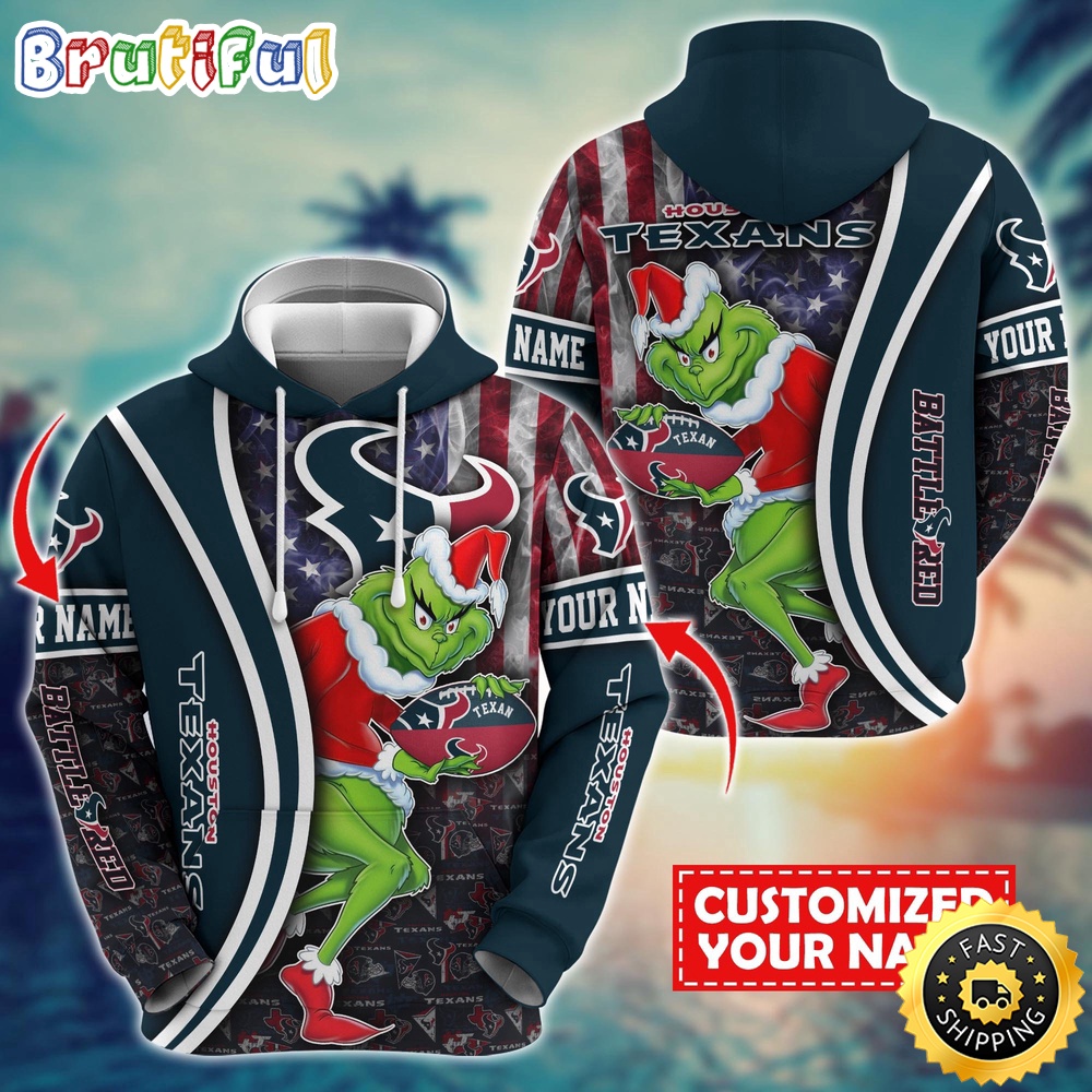 Personalized NFL Houston Texans Hoodie Grinch Unisex Hoodie 1
