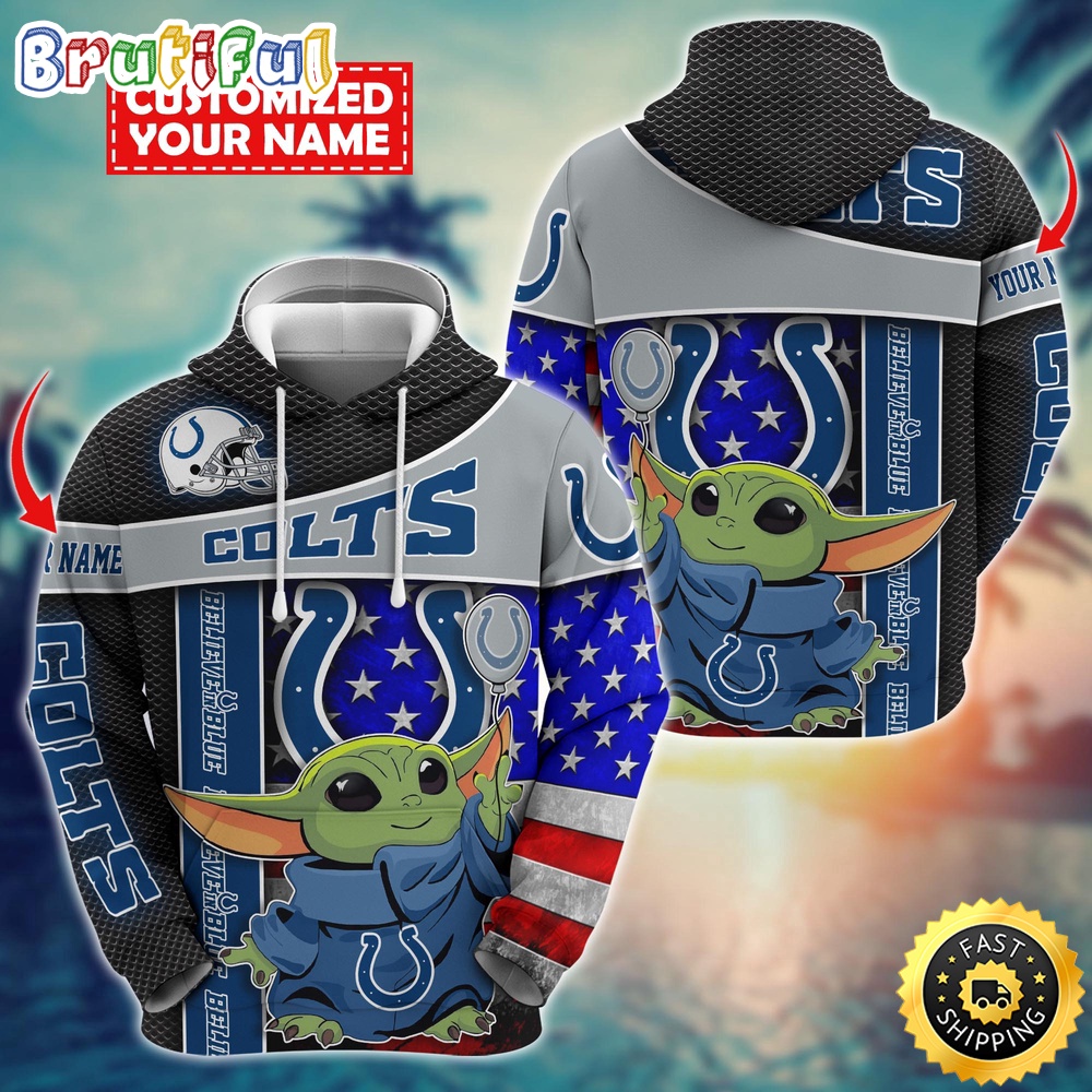 Personalized NFL Indianapolis Colts Hoodie Baby Yoda Unisex Hoodie 1