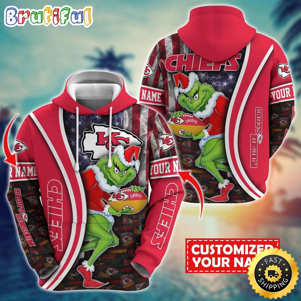 Personalized NFL Kansas City Chiefs Hoodie Grinch Unisex Hoodie 1