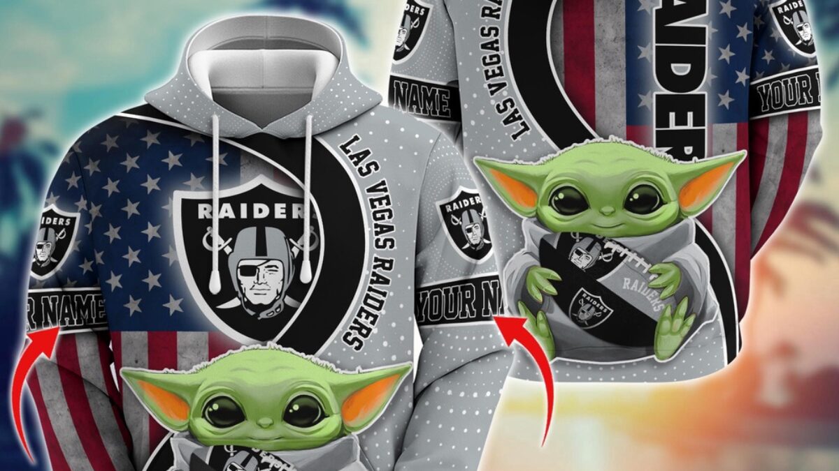 Personalized NFL Las Vegas Raiders Hoodie Baby Yoda Unisex Hoodie