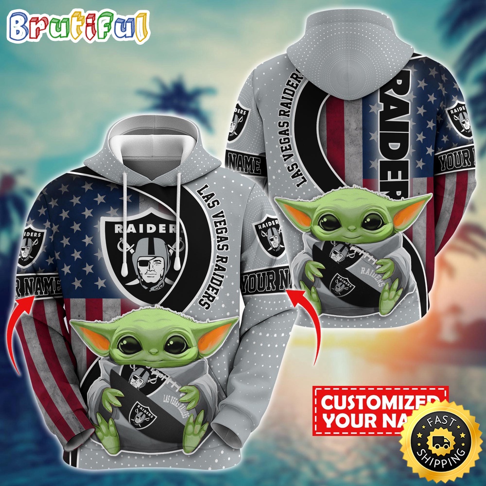 Personalized NFL Las Vegas Raiders Hoodie Baby Yoda Unisex Hoodie For Fans 1