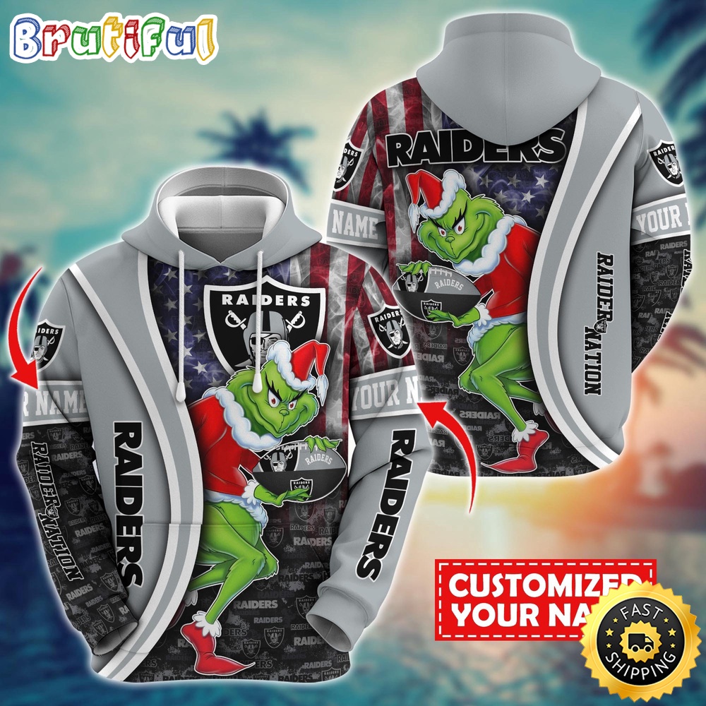 Personalized NFL Las Vegas Raiders Hoodie Grinch Unisex Hoodie 1