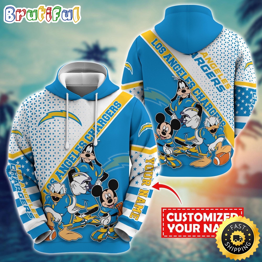 Personalized NFL Los Angeles Chargers Hoodie Character Cartoon Movie Unisex Hoodie 1