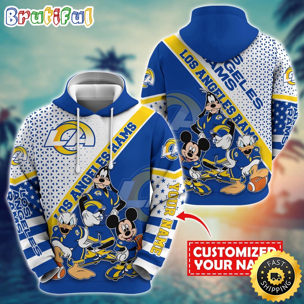 Personalized NFL Los Angeles Rams Hoodie Character Cartoon Movie Unisex Hoodie 1
