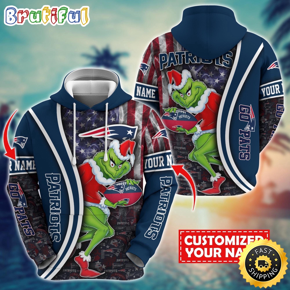 Personalized NFL New England Patriots Hoodie Grinch Unisex Hoodie 1