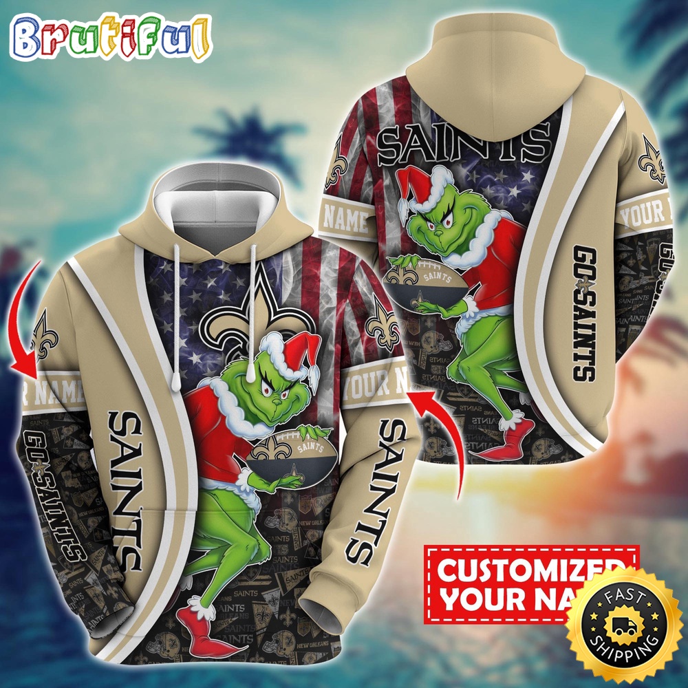 Personalized NFL New Orleans Saints Hoodie Grinch Unisex Hoodie 1