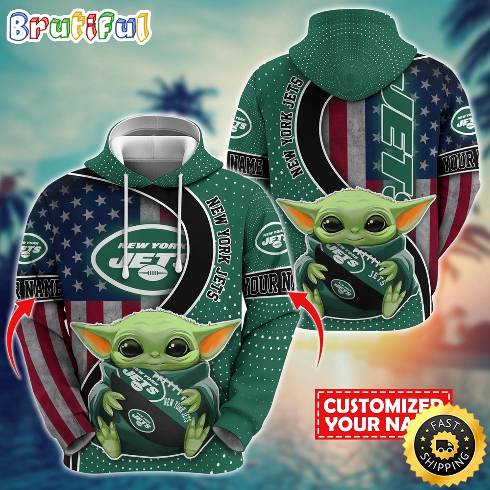 Personalized NFL New York Jets Hoodie Baby Yoda Unisex Hoodie For Fans 1