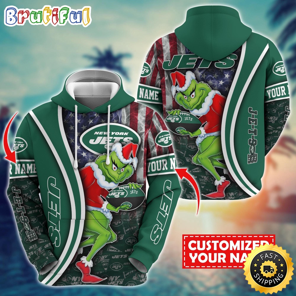 Personalized NFL New York Jets Hoodie Grinch Unisex Hoodie 1