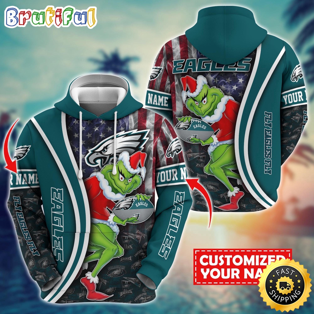 Personalized NFL Philadelphia Eagles Hoodie Grinch Unisex Hoodie 1