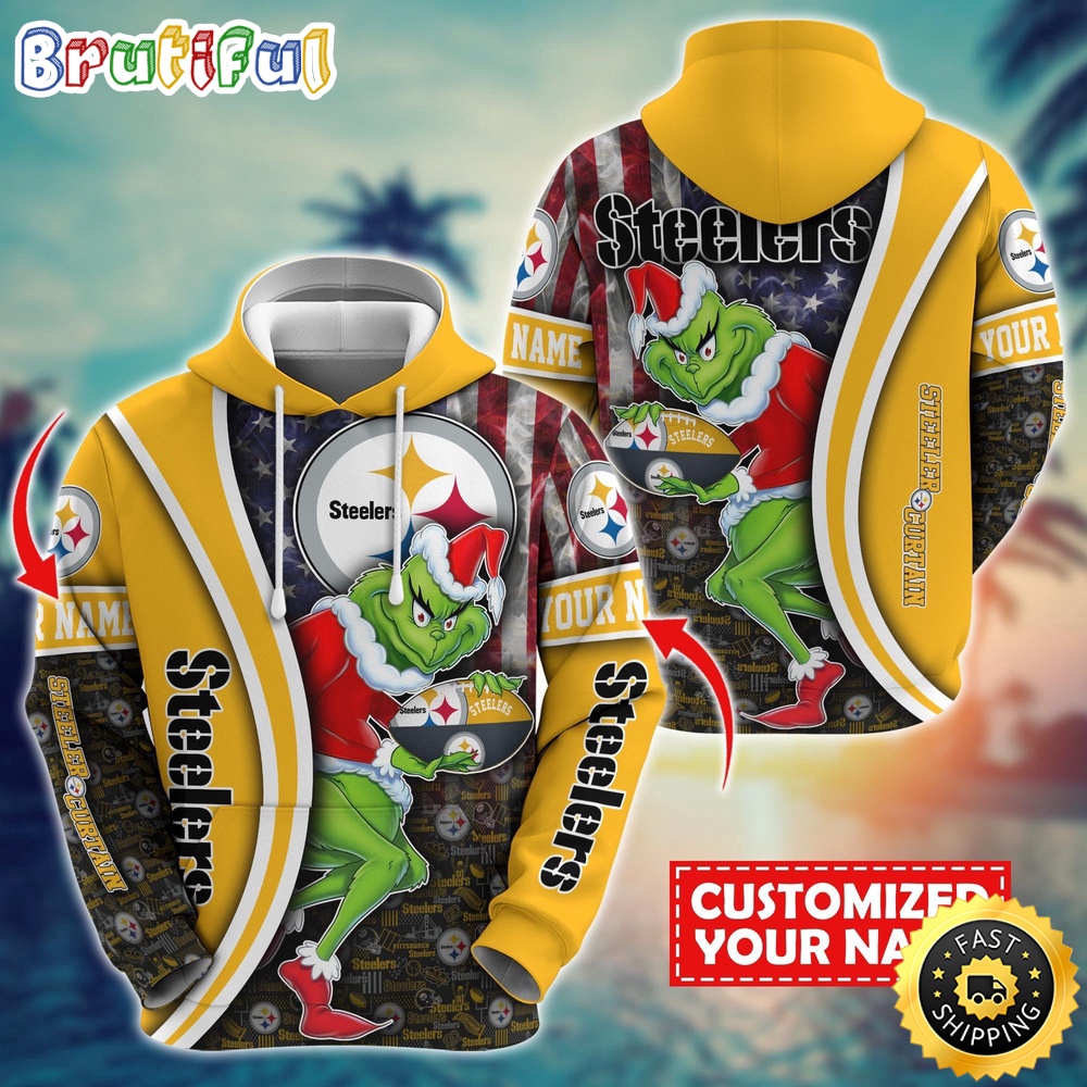 Personalized NFL Pittsburgh Steelers Hoodie Grinch Unisex Hoodie 1