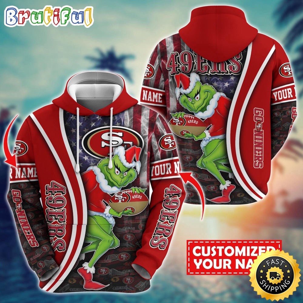 Personalized NFL San Francisco 49ers Hoodie Grinch Unisex Hoodie 1