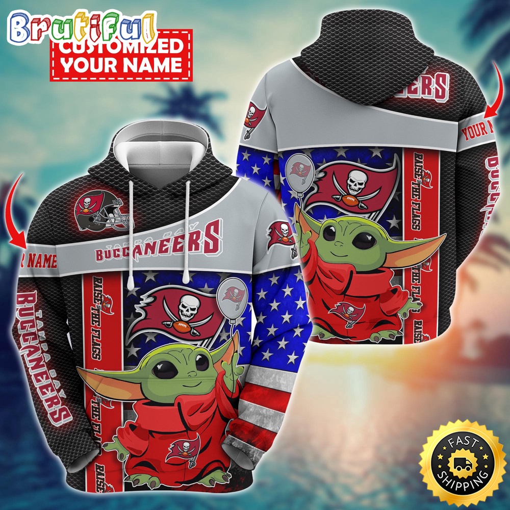 Personalized NFL Tampa Bay Buccaneers Hoodie Baby Yoda Unisex Hoodie 1