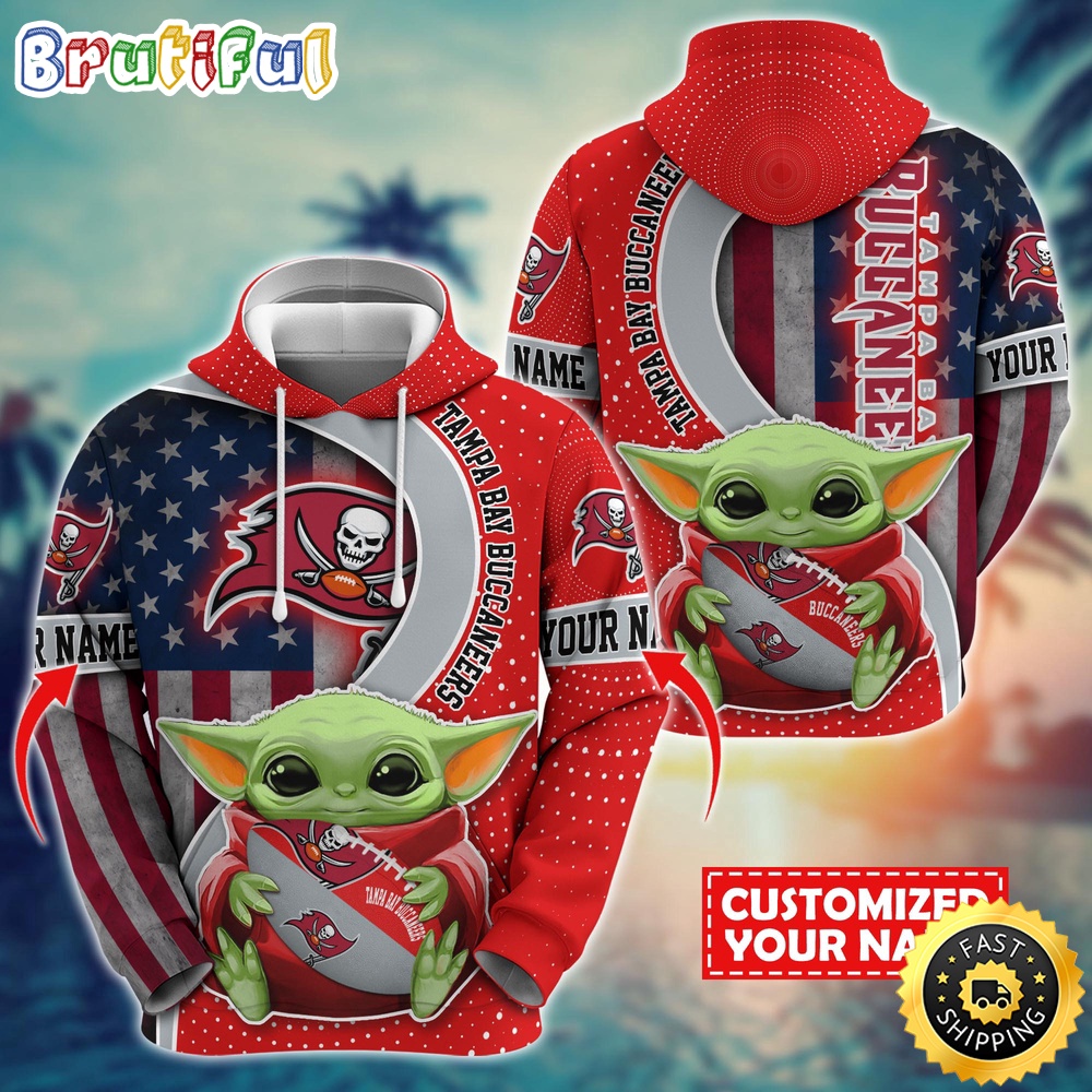 Personalized NFL Tampa Bay Buccaneers Hoodie Baby Yoda Unisex Hoodie For Fans 1