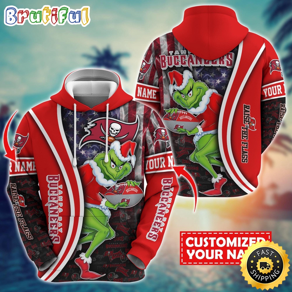 Personalized NFL Tampa Bay Buccaneers Hoodie Grinch Unisex Hoodie 1