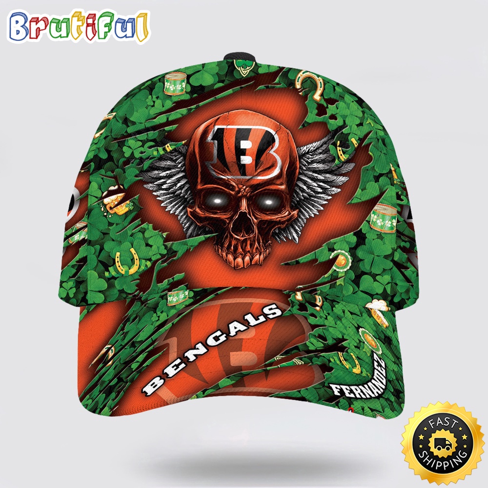 Personalized Cincinnati Bengals St Patrick Day Skull All Over Print Baseball Cap 1 p6dzti.jpg