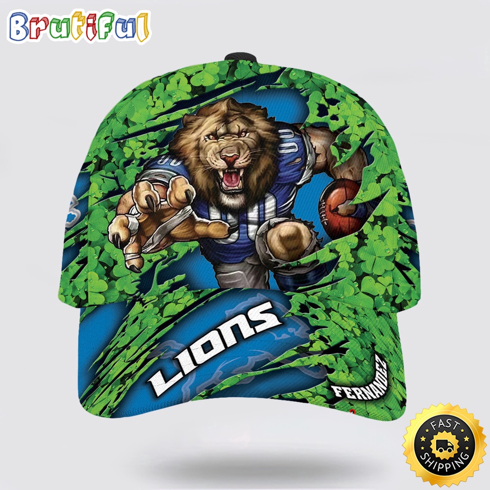 Personalized Detroit Lions Mascot St Patrick Day All Over Print Baseball Cap 1 i3zzus.jpg