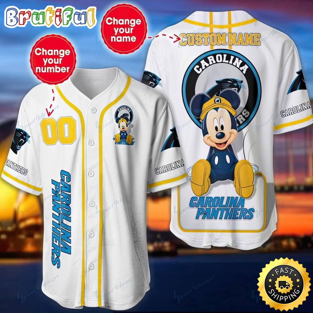 Personalized NFL Carolina Panthers Baseball Jersey Mickey Mouse h1buix.jpg