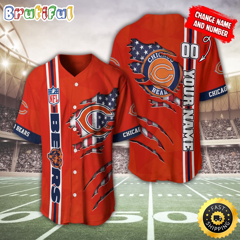 Personalized NFL Chicago Bears Baseball Jersey America Flagy America Flag Athletic Style Jerseys kc20dv.jpg