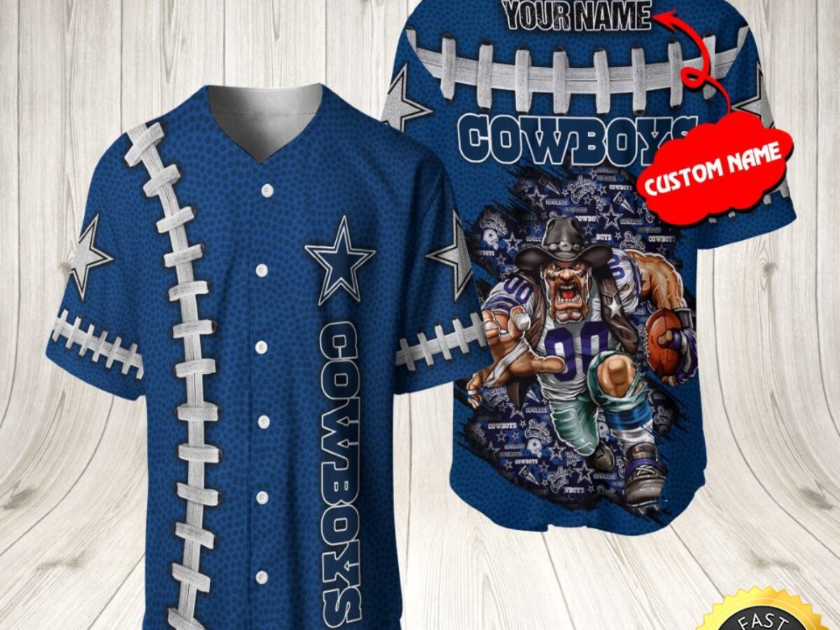 Personalized NFL Dallas Cowboys Baseball Jersey Athletic Team Shirts