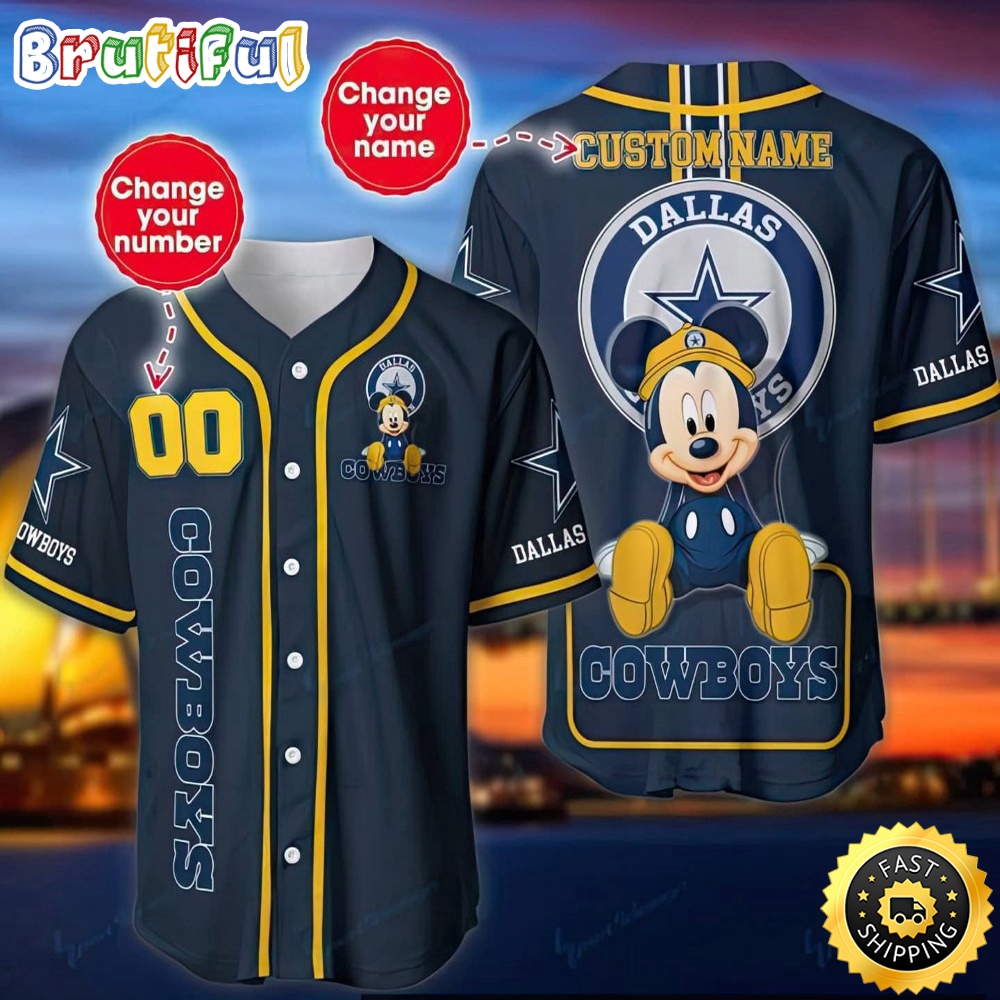 Personalized NFL Dallas Cowboys Baseball Jersey Mickey Mouse r7auew.jpg