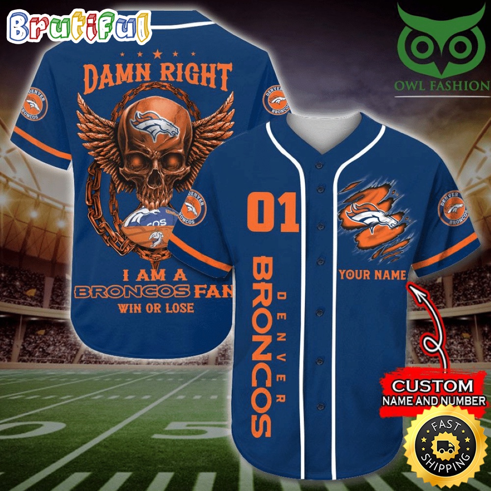 Personalized NFL Denver Broncos Baseball Jersey Art Skull wtqjo6.jpg