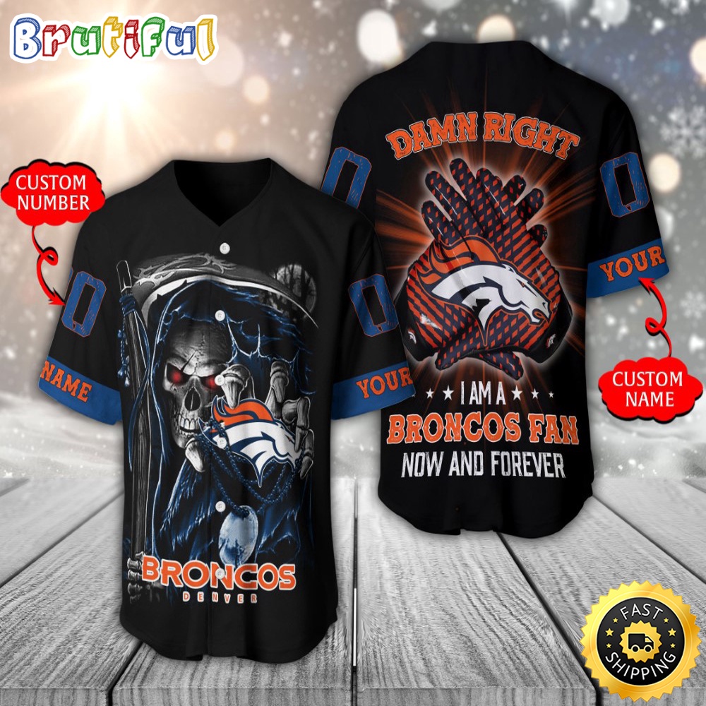 Personalized NFL Denver Broncos Baseball Jersey Skull Damn Right zhwyph.jpg