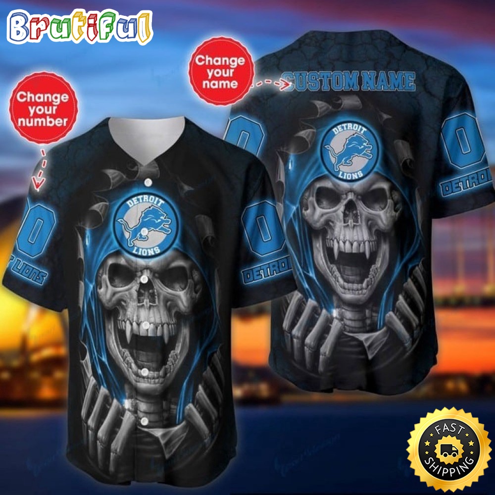 Personalized NFL Detroit Lions Baseball Jersey Vampire Skull nkar60.jpg