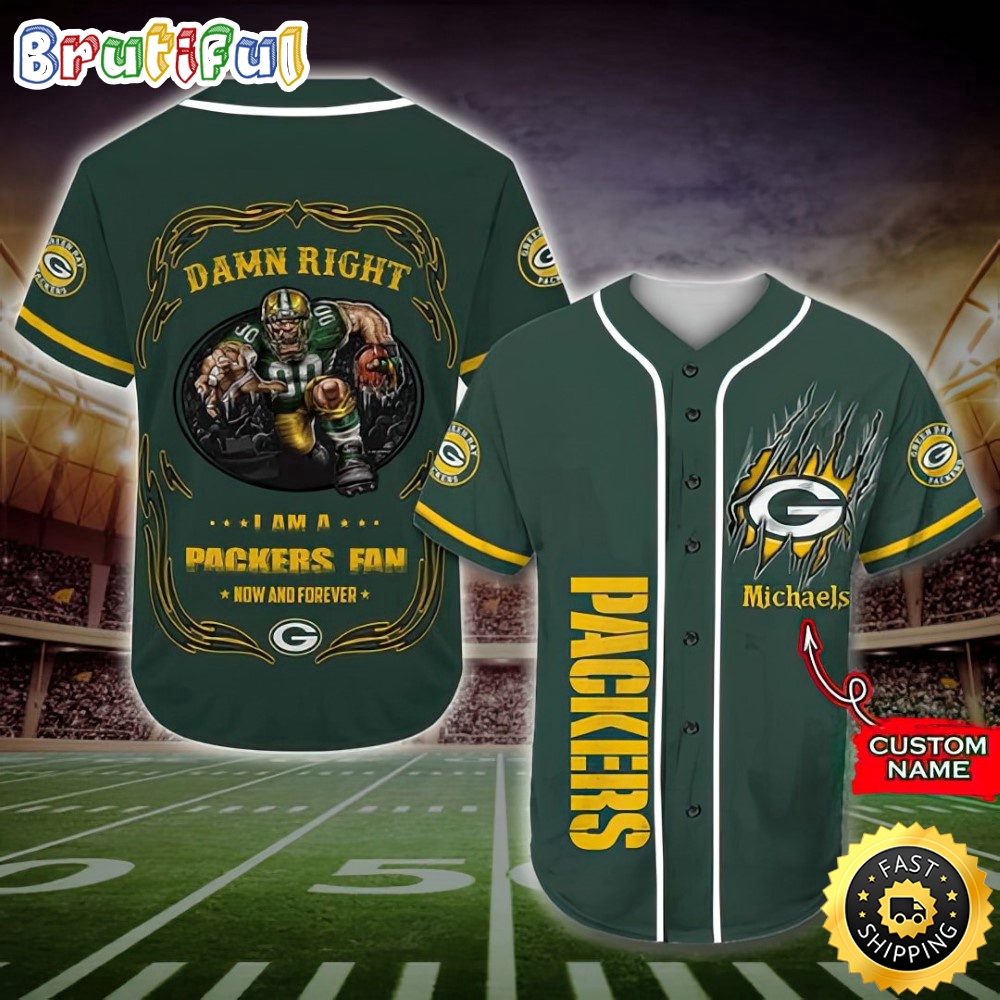 Personalized NFL Green Bay Packers Baseball Jersey Fan Name h3frbk.jpg