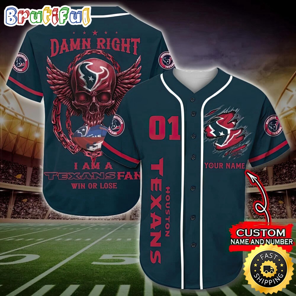 Personalized NFL Houston Texans Baseball Jersey Art Skull gd3h0z.jpg