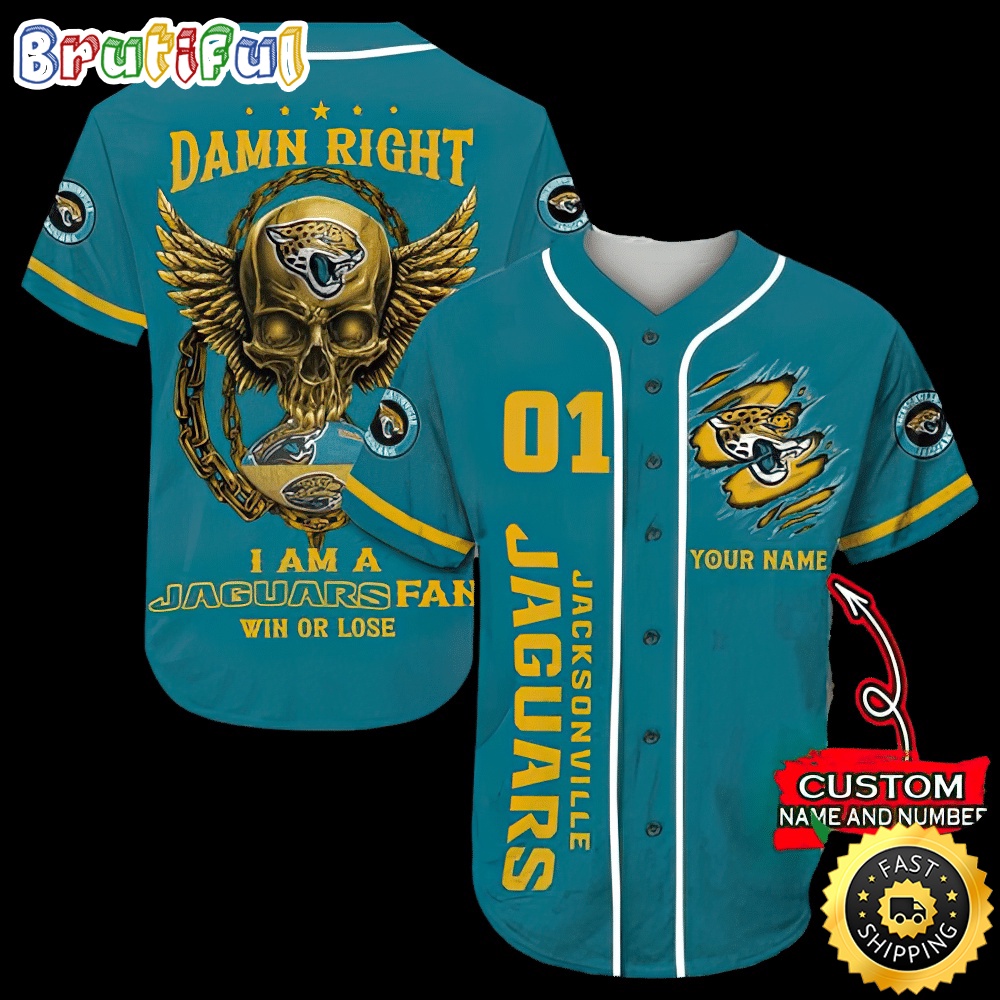 Personalized NFL Jacksonville Jaguars Baseball Jersey Art Skull j9cu4h.jpg